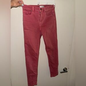 Modern skinny crop capris from Loft, size 27/4, color red